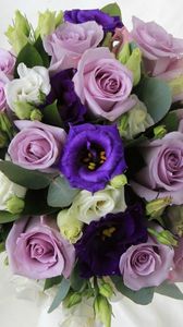 Preview wallpaper roses, lisianthus russell, color, composition, flavor