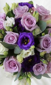 Preview wallpaper roses, lisianthus russell, color, composition, flavor