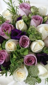 Preview wallpaper roses, lisianthus russell, color, composition, flavor