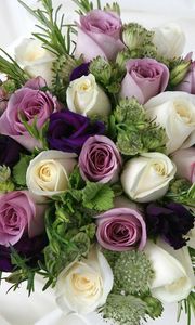 Preview wallpaper roses, lisianthus russell, color, composition, flavor