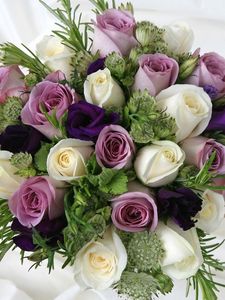 Preview wallpaper roses, lisianthus russell, color, composition, flavor