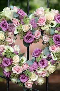 Preview wallpaper roses, lisianthus russell, flowers, fence, heart, song
