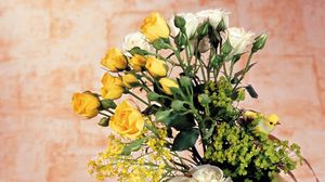 Preview wallpaper roses, peonies, vase, art