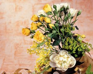 Preview wallpaper roses, peonies, vase, art