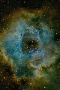 Preview wallpaper rosette nebula, nebula, stars, space