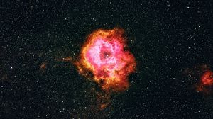 Preview wallpaper rosette nebula, nebula, stars, space, red
