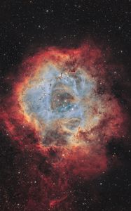 Preview wallpaper rosette nebula, nebula, stars, space, glow