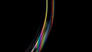 Preview wallpaper round, rainbow, black background