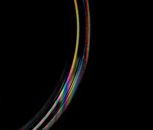 Preview wallpaper round, rainbow, black background