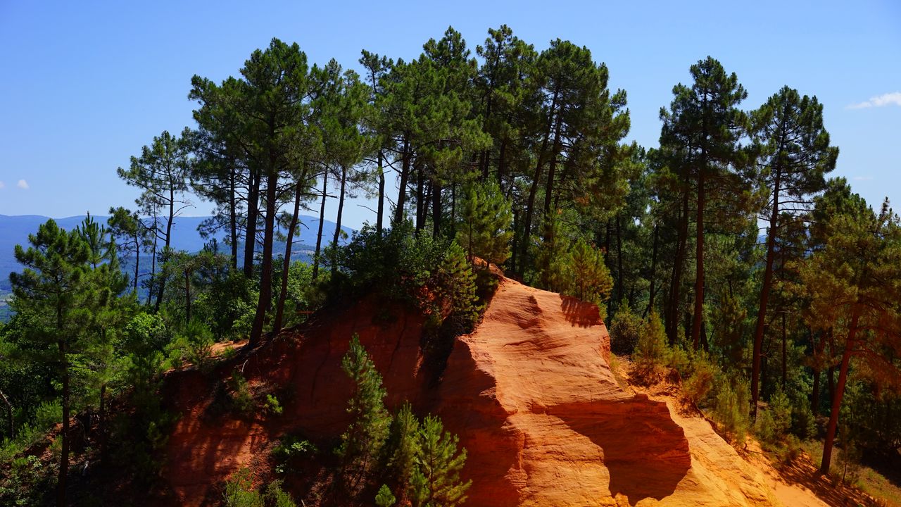 Wallpaper roussillon, rock, quarry, trees