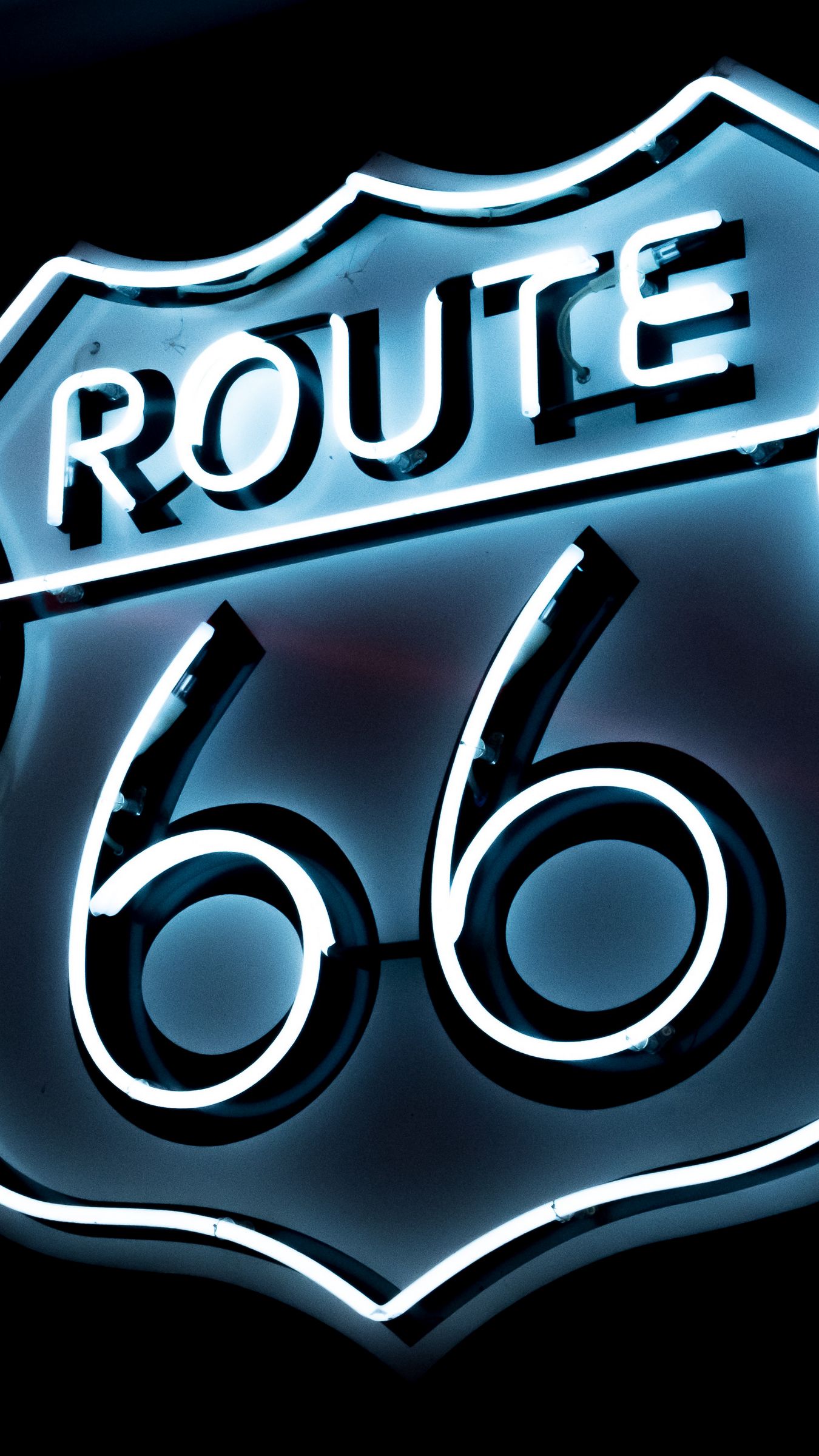 Download wallpaper 1350x2400 route 66 neon numbers inscription iphone  876s6 for parallax hd background