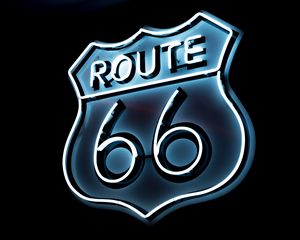 Preview wallpaper route 66, neon, numbers, inscription