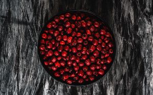 Preview wallpaper rowan, berries, red, bowl