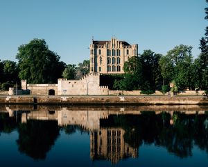 Preview wallpaper royal villa, castle, river, trees, regensburg