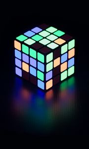 Preview wallpaper rubik cube, neon, glow, colorful