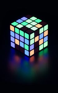 Preview wallpaper rubik cube, neon, glow, colorful