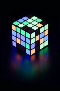 Preview wallpaper rubik cube, neon, glow, colorful