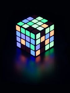 Preview wallpaper rubik cube, neon, glow, colorful