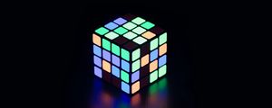 Preview wallpaper rubik cube, neon, glow, colorful