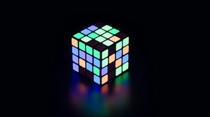 Preview wallpaper rubik cube, neon, glow, colorful