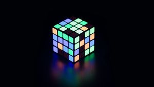 Preview wallpaper rubik cube, neon, glow, colorful