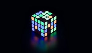 Preview wallpaper rubik cube, neon, glow, colorful