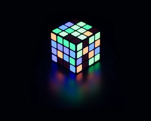 Preview wallpaper rubik cube, neon, glow, colorful