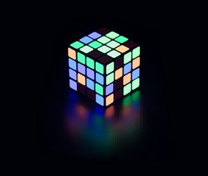 Preview wallpaper rubik cube, neon, glow, colorful