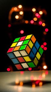 Preview wallpaper rubiks cube, cube, colorful, glare, lights