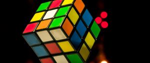 Preview wallpaper rubiks cube, cube, colorful, glare, lights