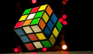 Preview wallpaper rubiks cube, cube, colorful, glare, lights
