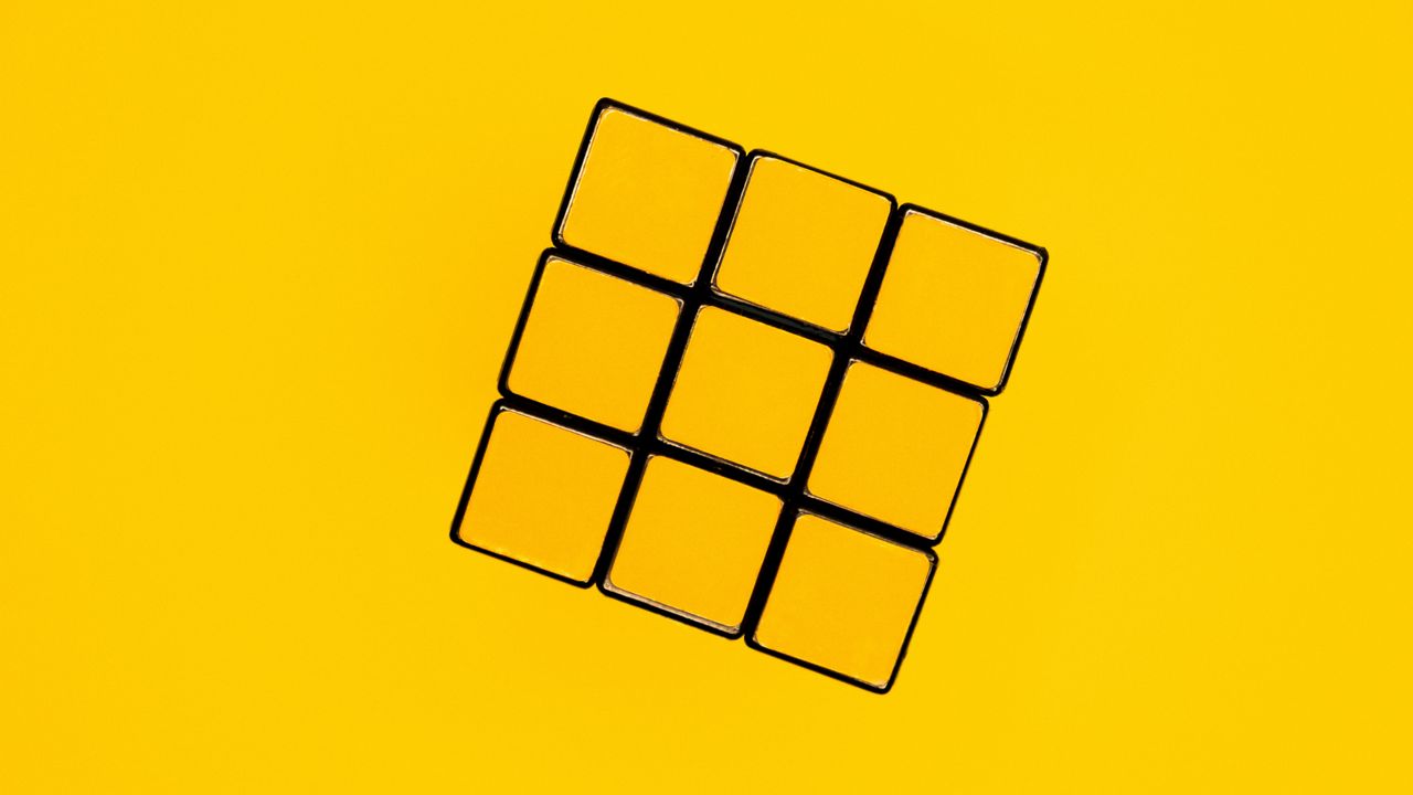 Wallpaper rubiks cube, cube, levitation, yellow