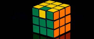 Preview wallpaper rubiks cube, cube, reflection, black, colorful