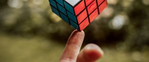 Preview wallpaper rubiks cube, hand, fingers, touch