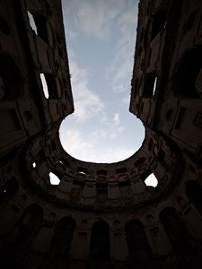 Preview wallpaper ruins, building, architecture, old, bottom view