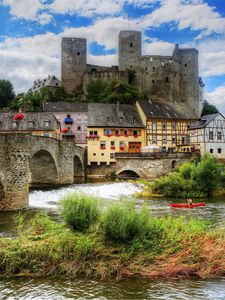 Preview wallpaper runkel, germany, castle, river, hdr