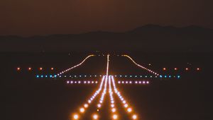Preview wallpaper runway, lighting, darkness, sky