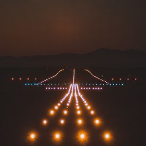 Preview wallpaper runway, lighting, darkness, sky