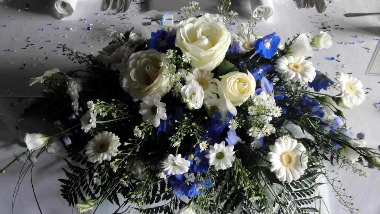 Wallpaper russell lisianthus, gerbera, daisies, color, composition