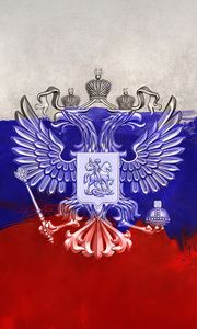 Preview wallpaper russia, coat of arms, eagle, flag