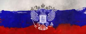 Preview wallpaper russia, coat of arms, eagle, flag