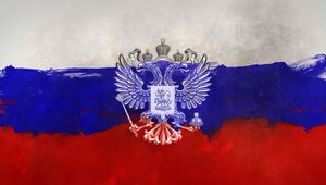 Preview wallpaper russia, coat of arms, eagle, flag