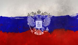 Preview wallpaper russia, coat of arms, eagle, flag