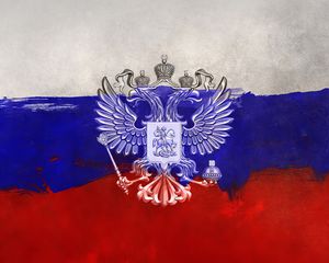 Preview wallpaper russia, coat of arms, eagle, flag