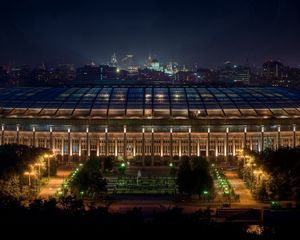 Preview wallpaper russia, moscow, arena, luzhniki, stadium, evening