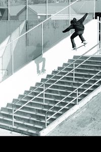 Preview wallpaper ryan smith, jump, skateboard, ladder, steps, trick