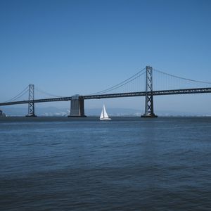 Preview wallpaper sail, boat, bridge, sea