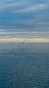 Preview wallpaper sail, boat, sea, minimalism