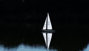 Preview wallpaper sailboat, boat, lake, water, reflection, landscape