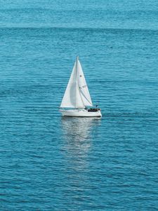 Preview wallpaper sailboat, boat, sea, water